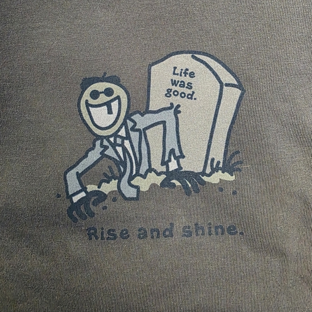 Women's XL Life is Good  Short Sleeve Crusher Tee ~ Halloween  Zombie ~ NWOT